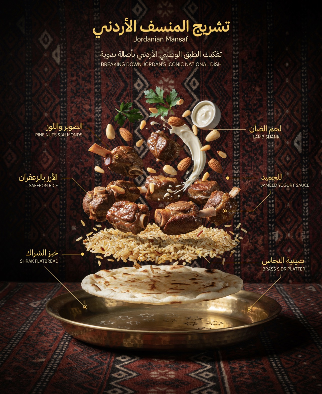 تشريح المنسف الأردني | Jordanian Mansaf Exploded View